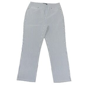 NWT Mario Serrani Blue Stripe Pull On Capri Pants Size XL